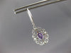1.68CT DIAMOND & AAA AMETHYST 14K WHITE GOLD OVAL OPEN FILIGREE HANGING EARRINGS