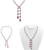 LARGE 30.7CT DIAMOND & AAA RUBY 18KT WHITE GOLD 3D PEAR SHAPE & ROUND NECKLACE