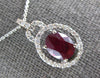 1.59CT DIAMOND & AAA RUBY 14KT WHITE GOLD OVAL & ROUND LOVE KNOT PENDANT #27261
