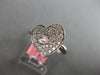ESTATE .27CT DIAMOND 18KT WHITE GOLD 3D CLASSIC DOUBLE HEART LOVE RING