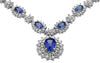 LARGE 5.25CT DIAMOND & AAA TANZANITE 14K WHITE GOLD MULTI FLOWER LARIAT NECKLACE