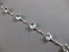ESTATE LONG 6.40CT DIAMOND & AAA AQUAMARINE 14KT WHITE GOLD 3D TENNIS BRACELET