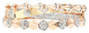 LARGE 5.89CT DIAMOND 14K TRI COLOR GOLD CRISS CROSS HEXAGON CUFF BANGLE BRACELET