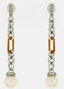 .19CT DIAMOND & AAA SOUTH SEA PEARL 14KT 2 TONE GOLD OVAL & ROUND FUN EARRINGS