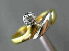 ESTATE .15CT DIAMOND 18KT WHITE & YELLOW GOLD SOLITAIRE ENGAGEMENT RING #3204