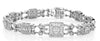 4.57CT DIAMOND 18K WHITE GOLD ROUND & BAGUETTE SQUARE GRADUATING TENNIS BRACELET