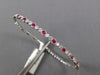 1.07CT DIAMOND & AAA RUBY 18KT WHITE GOLD 3D SEMI ETERNITY LOVE BANGLE BRACELET