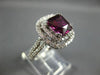 LARGE 4.80CT DIAMOND & AAA RHODOLITE 14KT WHITE GOLD DOUBLE HALO ENGAGEMENT RING