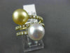 .60CT DIAMOND & AAA SOUTH SEA GOLDEN PEARL 18KT YELLOW GOLD 3D CRISS CROSS RING
