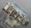 ESTATE .69CT DIAMOND PLATINUM CLASSIC 5 STONE CHANNEL PRINCESS ANNIVERSARY RING