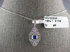 .32CT DIAMOND & AAA SAPPHIRE 18KT WHITE GOLD PRINCESS TEAR DROP FLOATING PENDANT