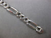 ESTATE LONG 14KT WHITE GOLD 3D CLASSIC SOLID 7.5MM FIGARO MENS BRACELET