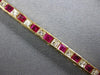 6.86CT DIAMOND & AAA RUBY 14KT YELLOW GOLD 3D CHANNEL INVISIBLE TENNIS BRACELET