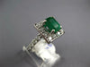 ESTATE 2.72CT DIAMOND & AAA EMERALD 14KT WHITE GOLD EMERALD CUT ENGAGEMENT RING
