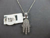 ESTATE .30CT DIAMOND 14KT WHITE GOLD CLASSIC CHAMSA HAMSA LUCKY FLOATING PENDANT
