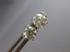ESTATE 1.18CT DIAMOND 14KT WHITE GOLD 3D ROUND SOLITAIRE SCREWBACK STUD EARRINGS