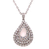 ESTATE LARGE 3.0CT DIAMOND 18KT WHITE GOLD MULTI TEAR DROP LOVE FLOATING PENDANT