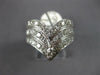 ANTIQUE WIDE 1.26CT DIAMOND 14KT WHITE GOLD THREE ROW V SHAPE ANNIVERSARY RING