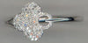 ESTATE .17CT DIAMOND 14KT WHITE GOLD 3D MULTI LEAF FLOWER LOVE KNOT FUN RING