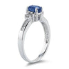 1.60CT DIAMOND & AAA SAPPHIRE 14KT WHITE GOLD 3D OVAL & ROUND 3 STONE LOVE RING