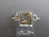 .48CT DIAMOND 14K YELLOW GOLD ROUND CLUSTER SQUARE PAST PRESENT FUTURE LOVE RING