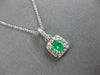 .87CT DIAMOND & AAA EMERALD 14KT WHITE GOLD ROUND SQUARE HALO FLOATING PENDANT