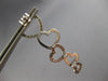 LARGE .95CT DIAMOND 14KT WHITE GOLD 3D MULTI HEART JOURNEY LOVE HANGING EARRINGS
