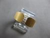 ESTATE .05CT DIAMOND 14KT 2 TONE GOLD 3D ROUND MATTE & SHINY FUN BAR RING #27965