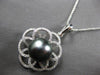LARGE .73CT DIAMOND & AAA TAHITIAN PEARL 18KT WHITE GOLD FLOWER FLOATING PENDANT