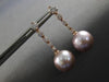 LARGE .76CT DIAMOND & AAA PINK SOUTH SEA PEARL 14K ROSE GOLD 3D JOURNEY EARRINGS