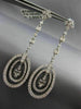 ANTIQUE LONG 3.50CT DIAMOND 14KT WHITE GOLD 3D CHANDELIER HANGING EARRINGS #454