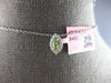 .16CT DIAMOND & AAA PERIDOT 14KT WHITE GOLD MARQUISE SHAPE HALO FLOATING PENDANT