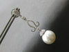 ESTATE LARGE 1.04CT DIAMOND & AAA SOUTH SEA PEARL 18KT WHITE GOLD 3D HANGING EARRINGS