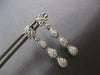 ESTATE 1.20CT DIAMOND 14KT WHITE GOLD FLOWER TEAR DROP JOURNEY HANGING EARRINGS