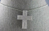 ESTATE. 75CT DIAMOND 18KT WHITE GOLD 3D CLASSIC THREE ROW CROSS FLOATING PENDANT