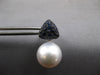 ESTATE LARGE 1.33CT AAA SAPPHIRE & SOUTH SEA PEARL 18KT WHITE GOLD FUN HANGING EARRINGS