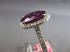 EXTRA LARGE 9.88CT DIAMOND & AAA RHODOLITE 18KT WHITE GOLD OVAL ENGAGEMENT RING