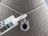 .86CT DIAMOND & AAA SAPPHIRE 14KT WHITE GOLD 3D ROUND CROWN FUN FLOATING PENDANT