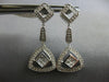 LARGE .96CT DIAMOND 18KT WHITE GOLD ROUND & PRINCESS TRIANGULAR HANGING EARRINGS