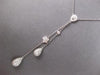 1.27CT DIAMOND 18KT WHITE GOLD FLOWER TEAR DROP LARIAT CHANDELIER LOVE NECKLACE