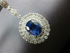 ESTATE EXTRA LARGE 11.86CT DIAMOND & AAA SAPPHIRE 18K WHITE GOLD FLOWER EARRINGS