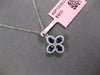 .51CT DIAMOND & AAA SAPPHIRE 14KT WHITE GOLD FOUR LEAF CLOVER FLOATING PENDANT