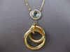 LARGE .61CT DIAMOND & AAA LIGHT BLUE TOPAZ 14KT 2 TONE GOLD 3D CIRCULAR NECKLACE