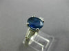 ESTATE LARGE 2.6CT DIAMOND & AAA KASHMIR SAPPHIRE 14K WHITE GOLD ENGAGEMENT RING