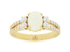 1.55CT DIAMOND & AAA OPAL 14KT YELLOW GOLD OVAL & ROUND CLASSIC FRIENDSHIP RING