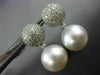 ESTATE LARGE 1.56CT DIAMOND & AAA SOUTH SEA PEARL 18K WHITE GOLD ETOILE EARRINGS