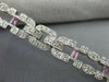 WIDE & LONG 1.92CT DIAMOND & AAA PINK SAPPHIRE 18K WHITE GOLD 3D TENNIS BRACELET