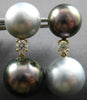 LARGE .45CT DIAMOND & AAA LIGHT & DARK TAHITIAN PEARL 18KT YELLOW GOLD EARRINGS