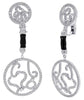 LARGE 6.77CT DIAMOND & AAA ONYX 18K WHITE GOLD CIRCULAR CHANDELIER FUN EARRINGS
