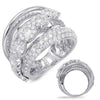 LARGE 3.01CT DIAMOND 14K WHITE GOLD MULTI FLOWER GRADUATING CRISS CROSS FUN RING